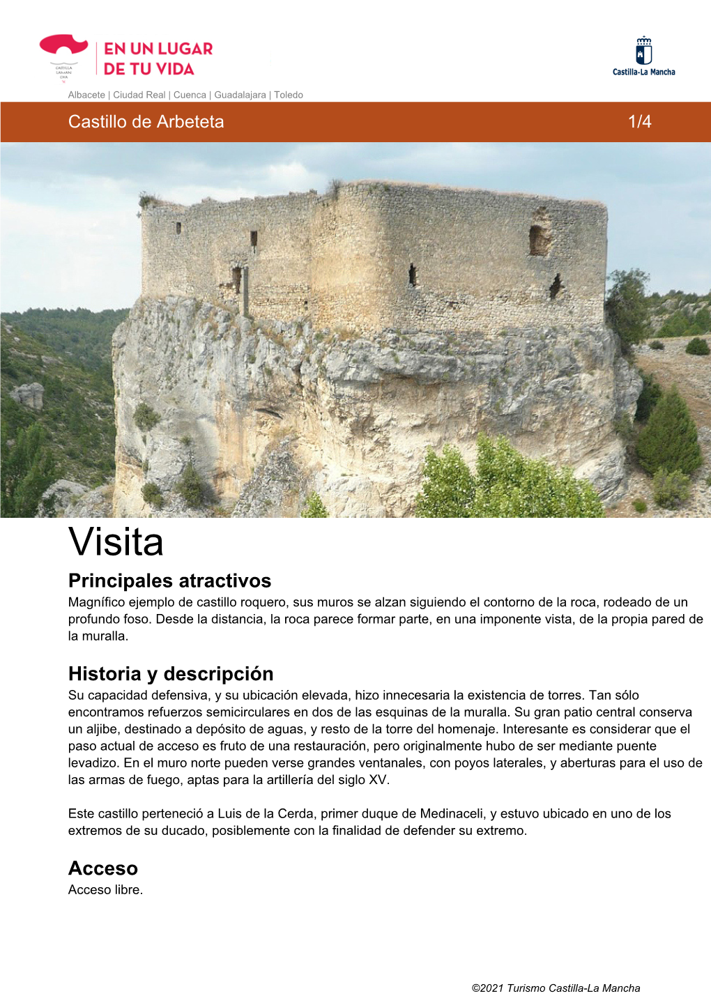 Descargar Guía De Viaje Castillo De Arbeteta