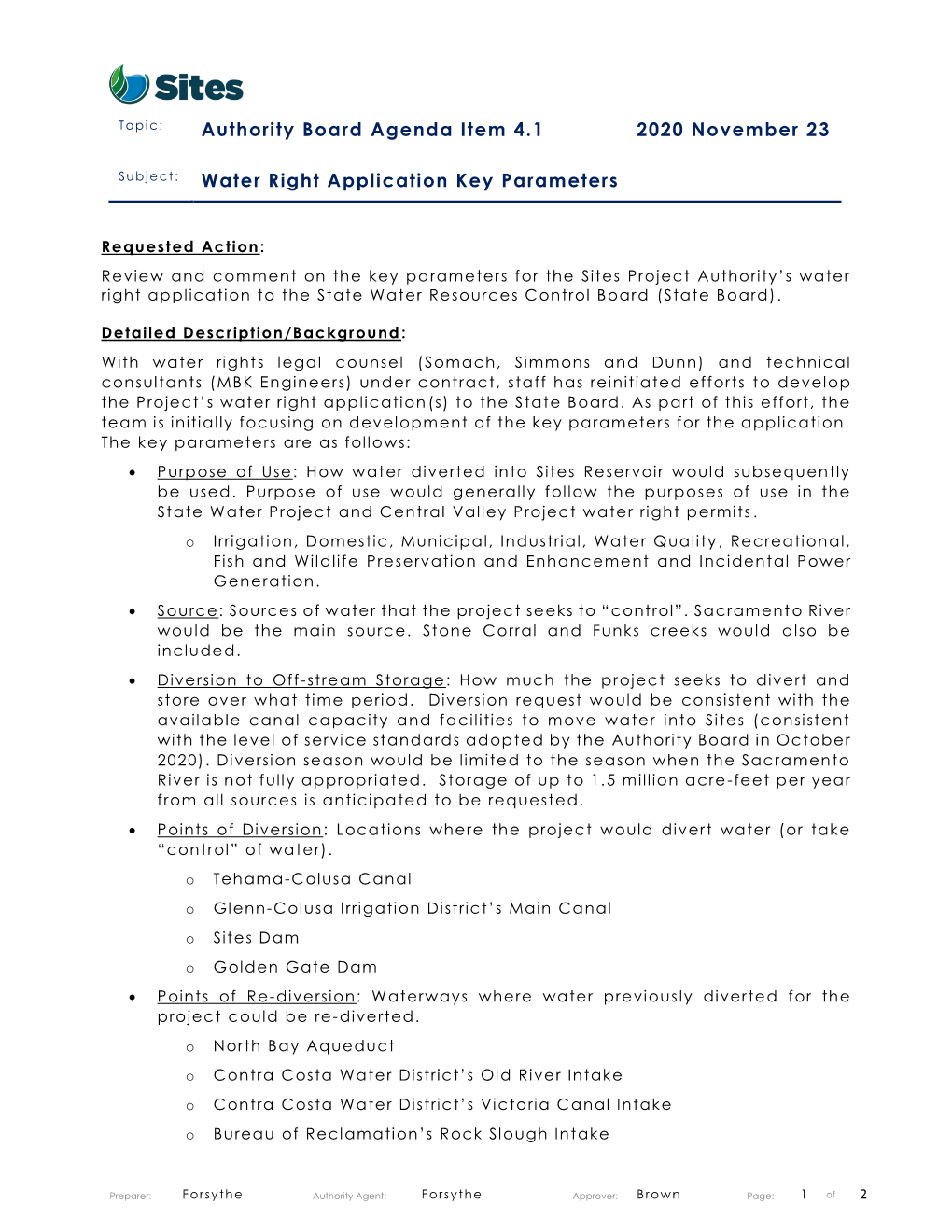 04-01 Water Rights Application Key Parameters AAF (00095529).DOCX