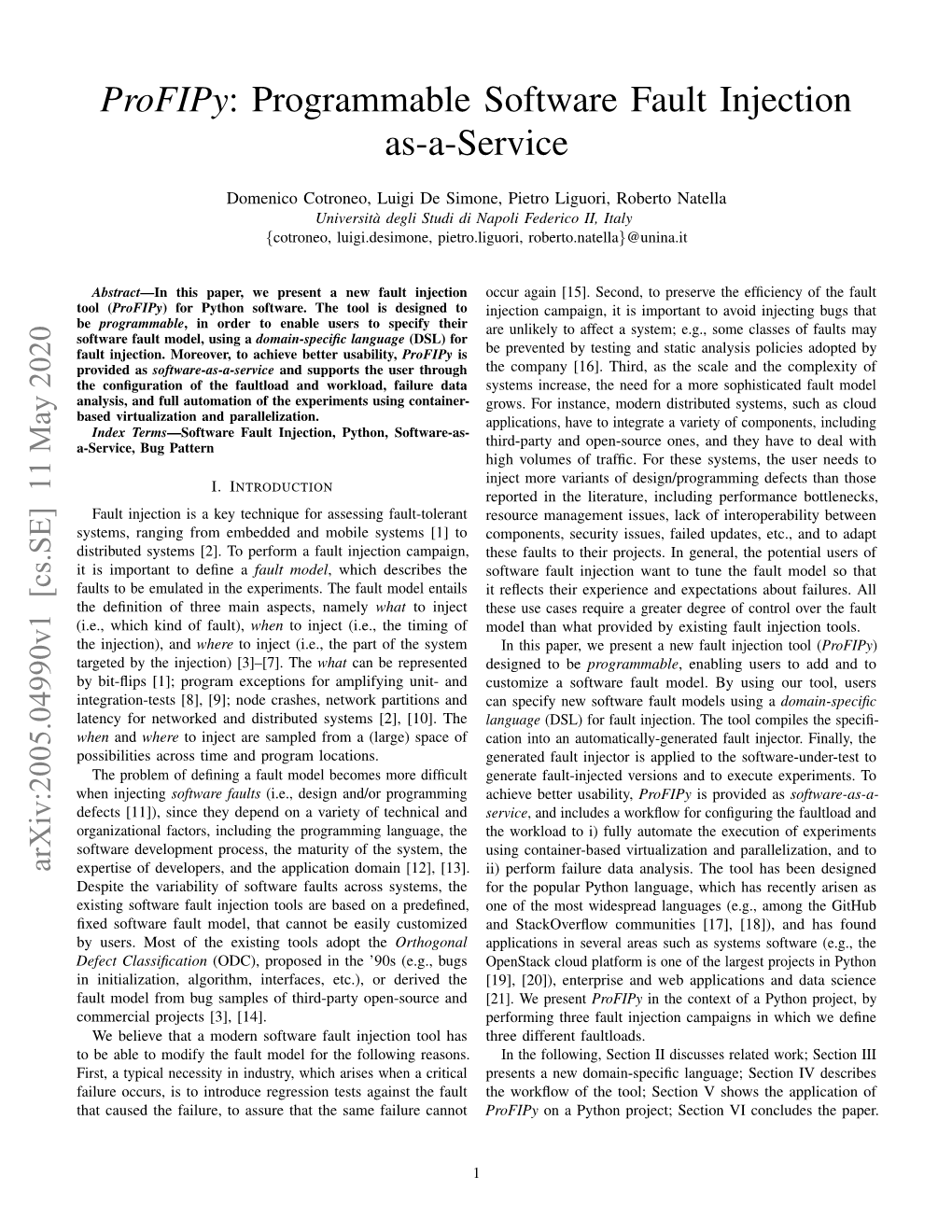 Programmable Software Fault Injection As-A-Service