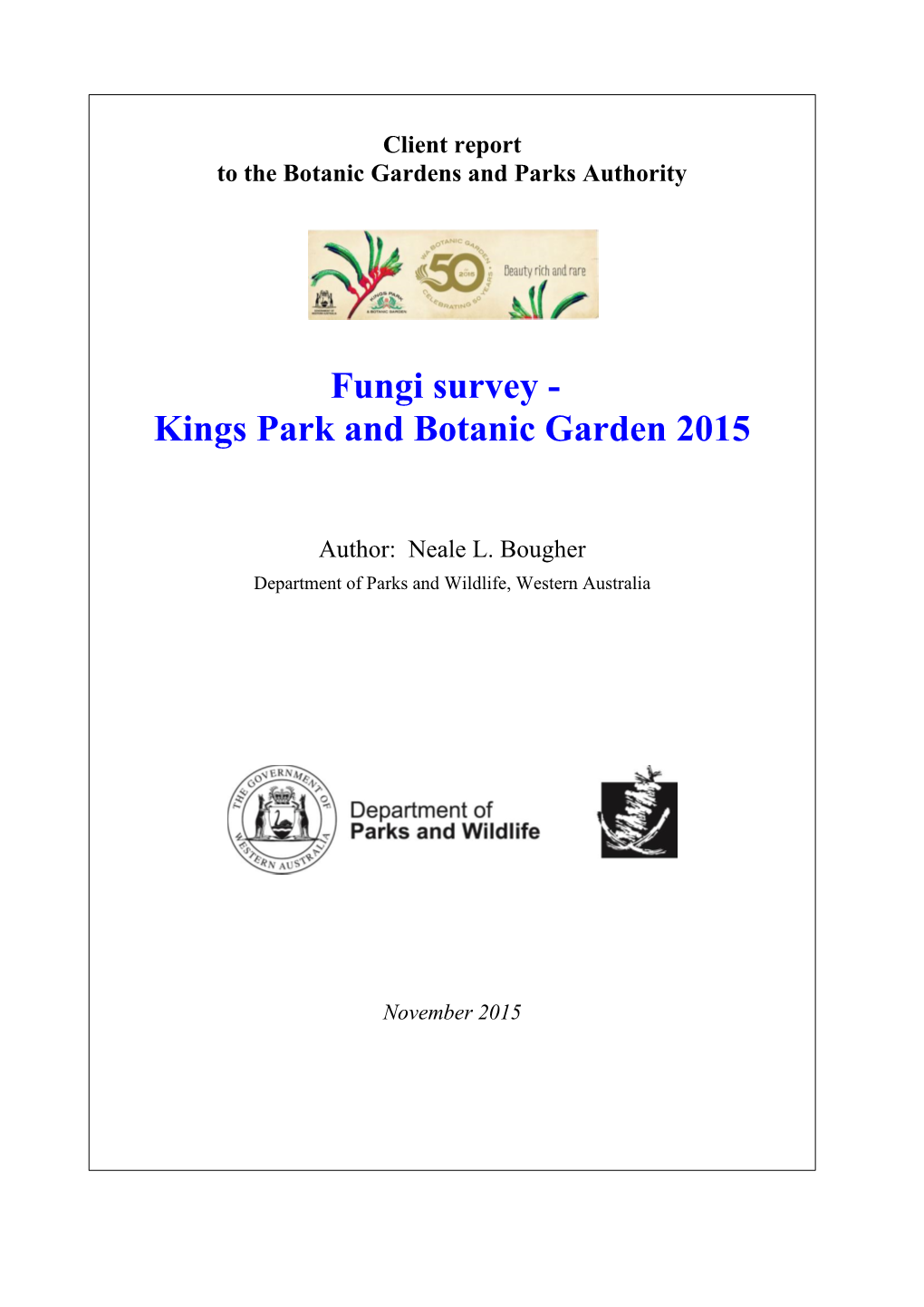 Kings Park Fungi Report