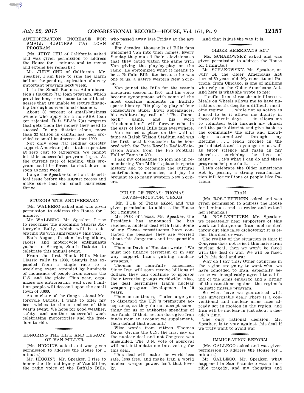 CONGRESSIONAL RECORD—HOUSE, Vol. 161, Pt