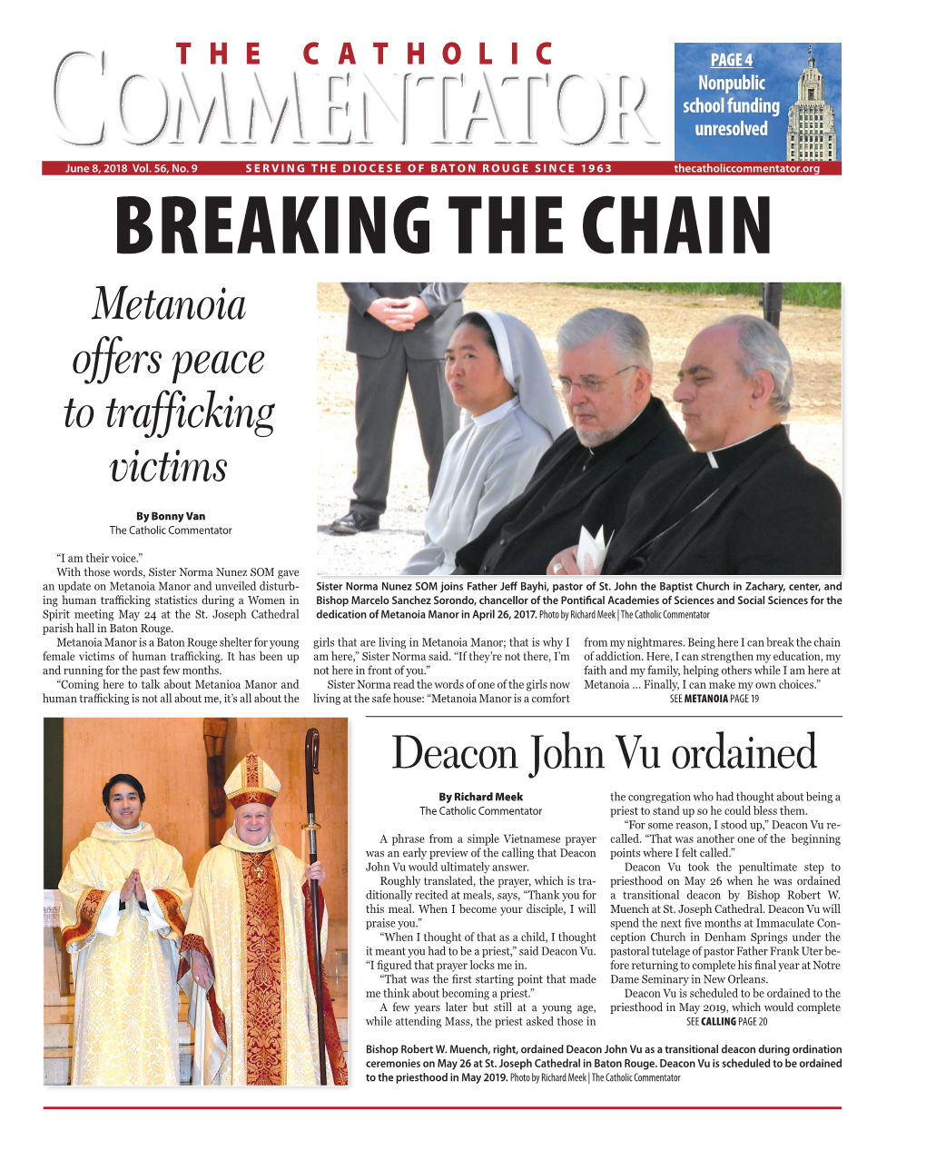 Deacon John Vu Ordained Metanoia Offers Peace to Trafficking Victims