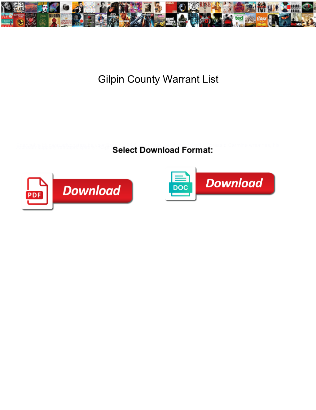 Gilpin County Warrant List