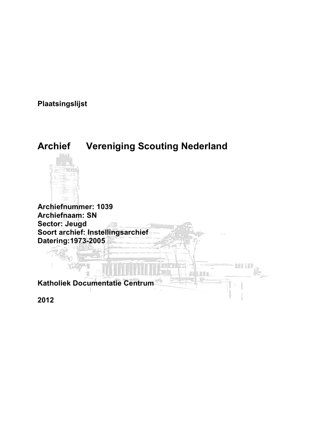 Archief Vereniging Scouting Nederland