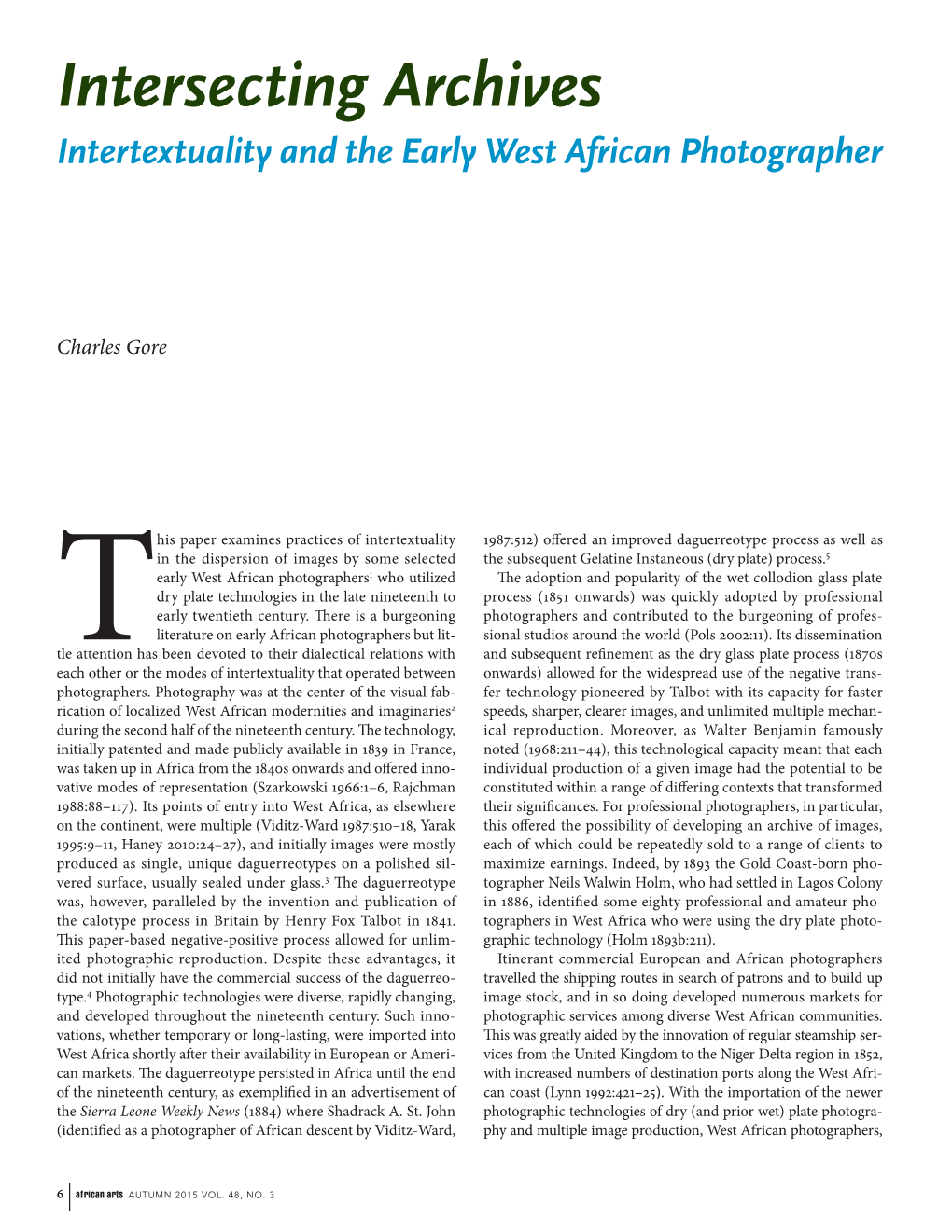 Intersecting Archives: Intertextuality and the Early West African