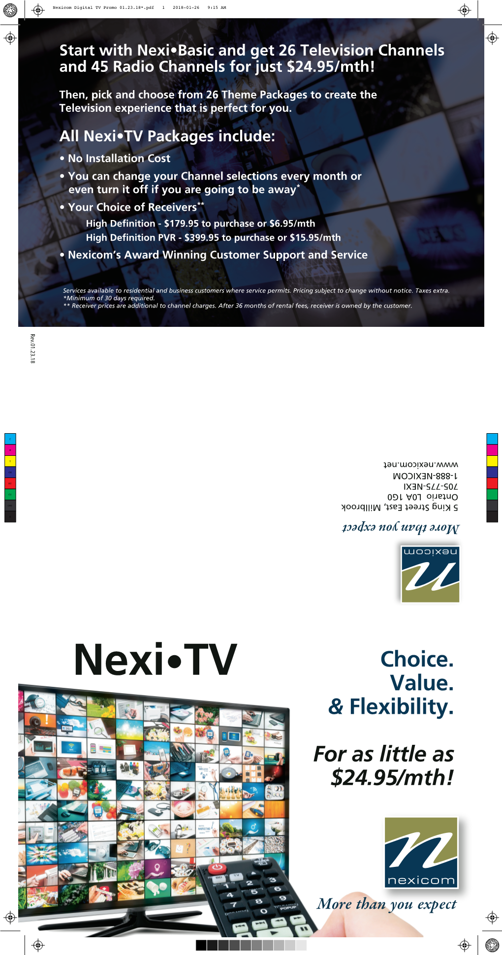 Nexicom Digital TV Promo 01.23.18*.Pdf 1 2018-01-26 9:15 AM