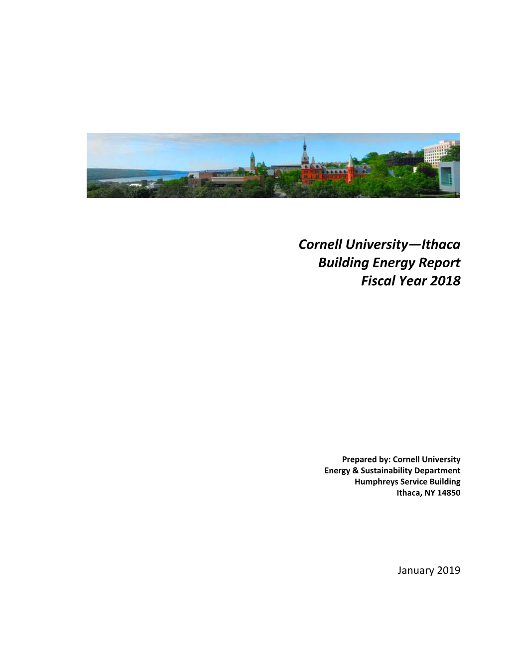 Cornell University—Ithaca Building Energy Report Fiscal Year 2018