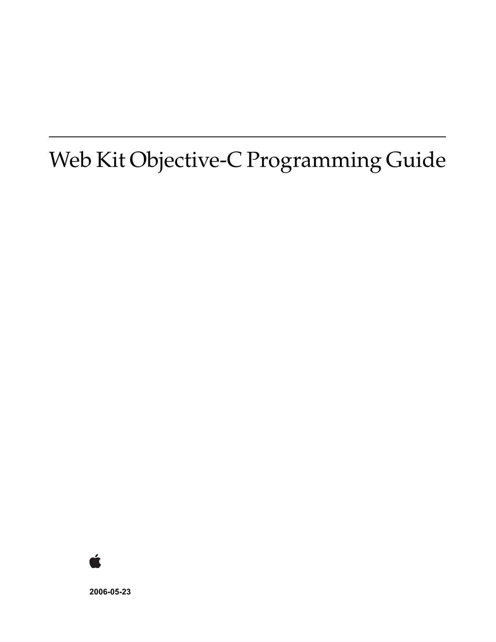 Web Kit Objective-C Programming Guide
