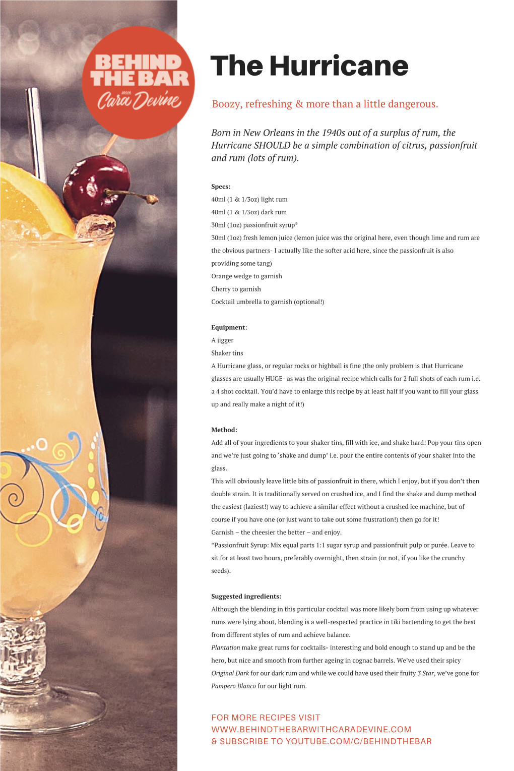 Hurricane Recipe