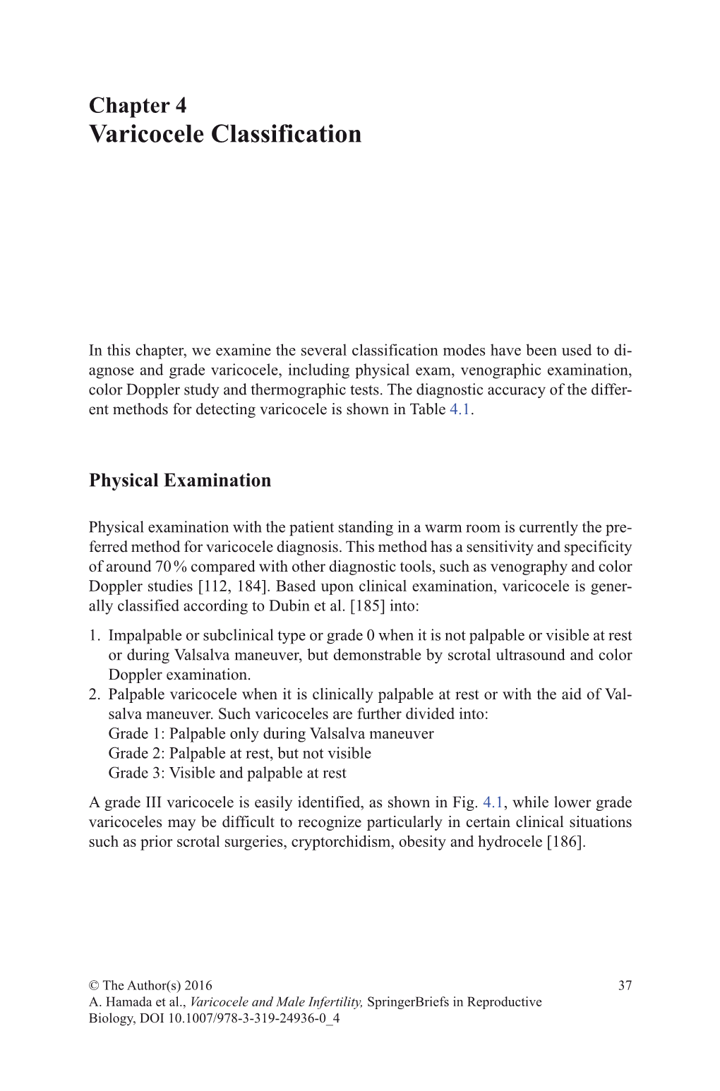 Varicocele Classification