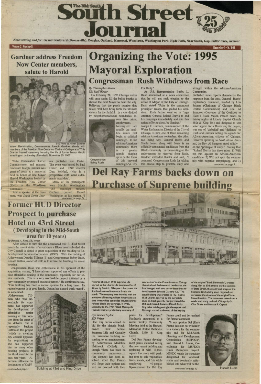 Organizing the Vote: 1995 Mayoral Exploration Del Ray Farms Backs