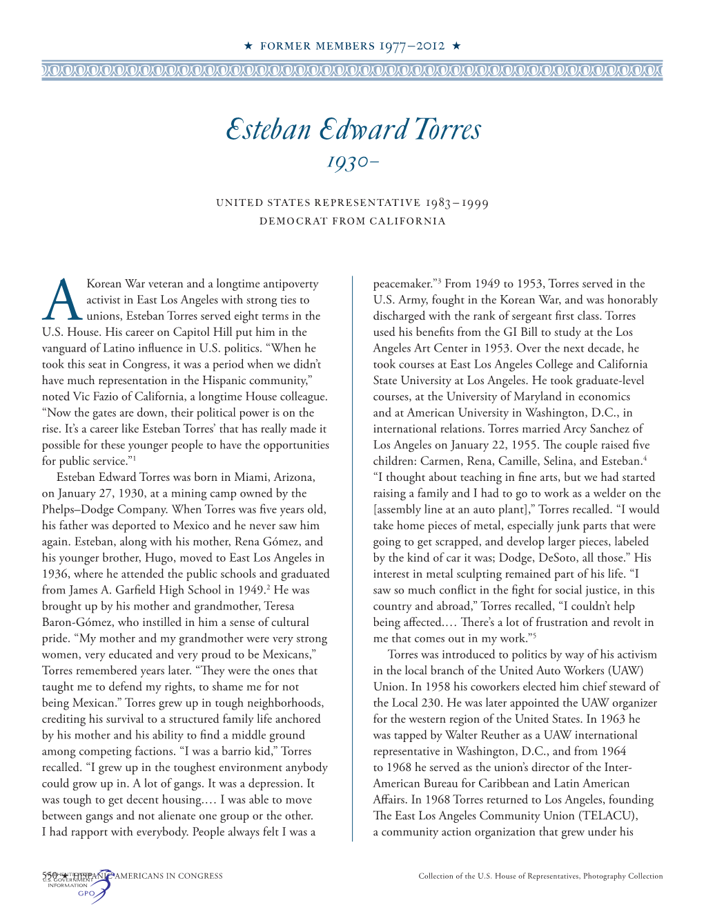 Esteban Edward Torres 1930–