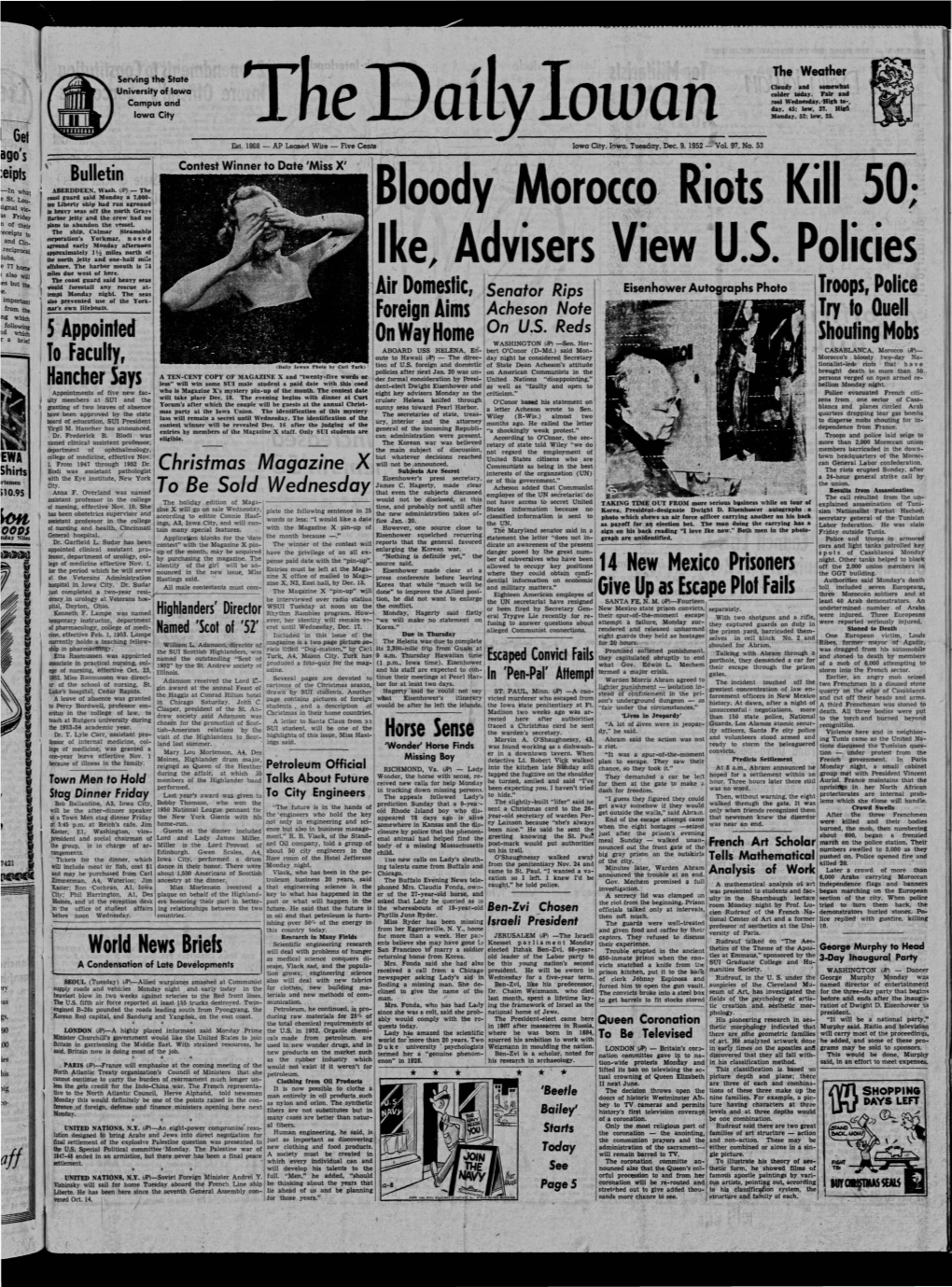 Daily Iowan (Iowa City, Iowa), 1952-12-09