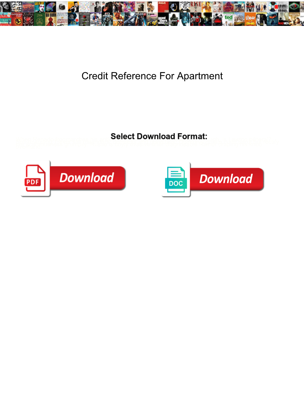 Credit Reference for Apartment