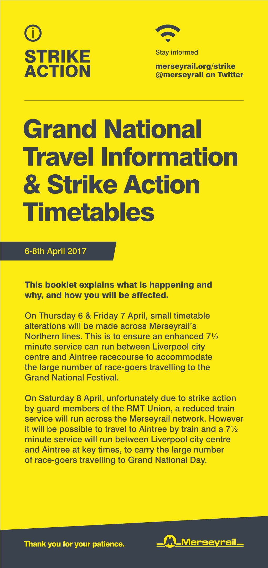 Grand National Travel Information & Strike Action Timetables