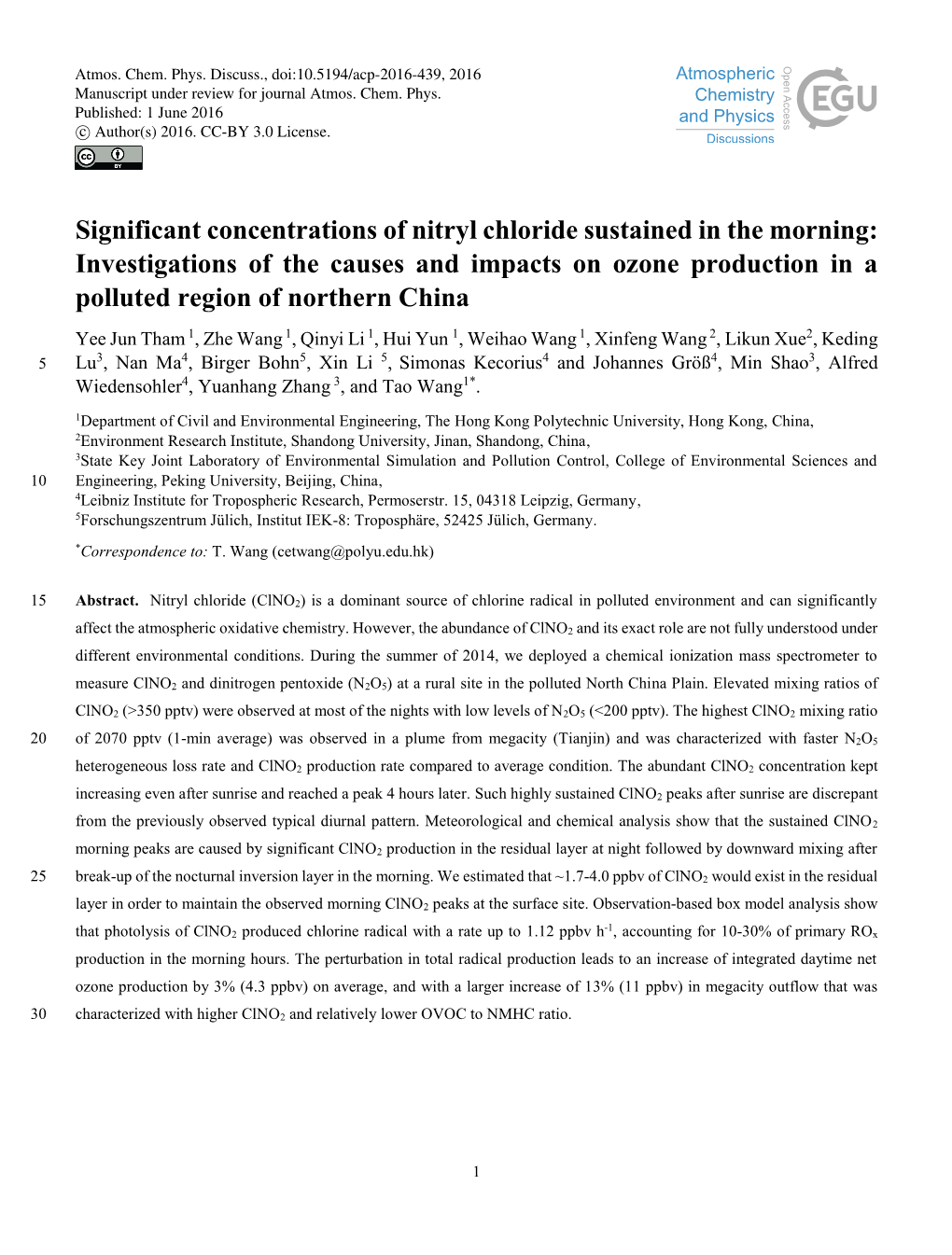 Significant Concentrations of Nitryl Chloride Sustained in the Morning: Investigations of the Causes and Impacts on Ozone Produc