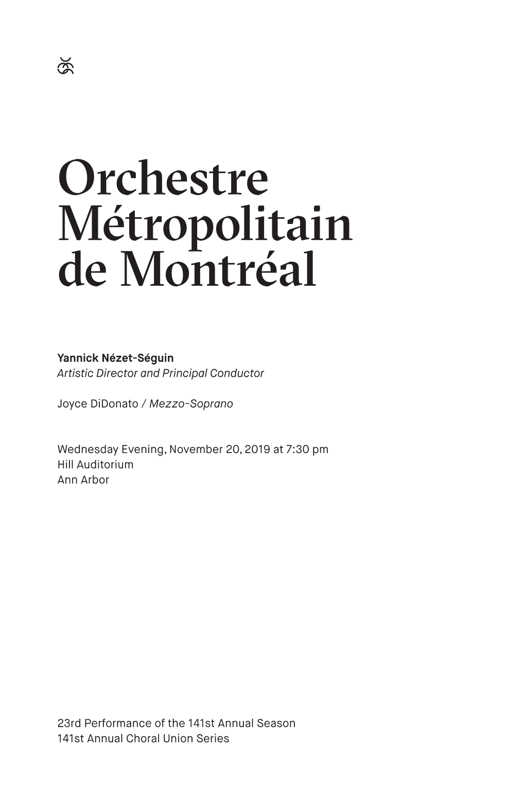 Orchestre Métropolitain De Montréal