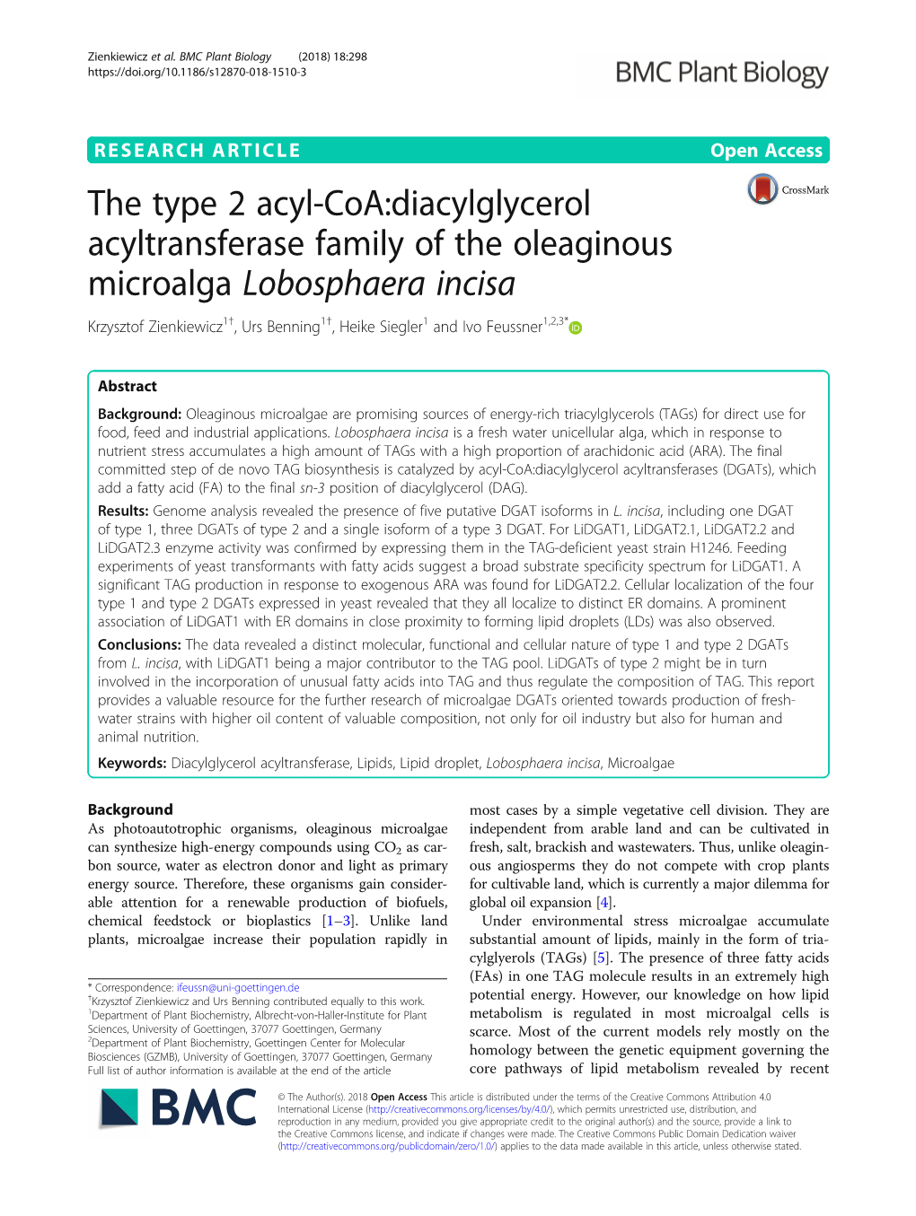 The Type 2 Acyl-Coa:Diacylglycerol Acyltransferase Family of the Oleaginous Microalga Lobosphaera Incisa