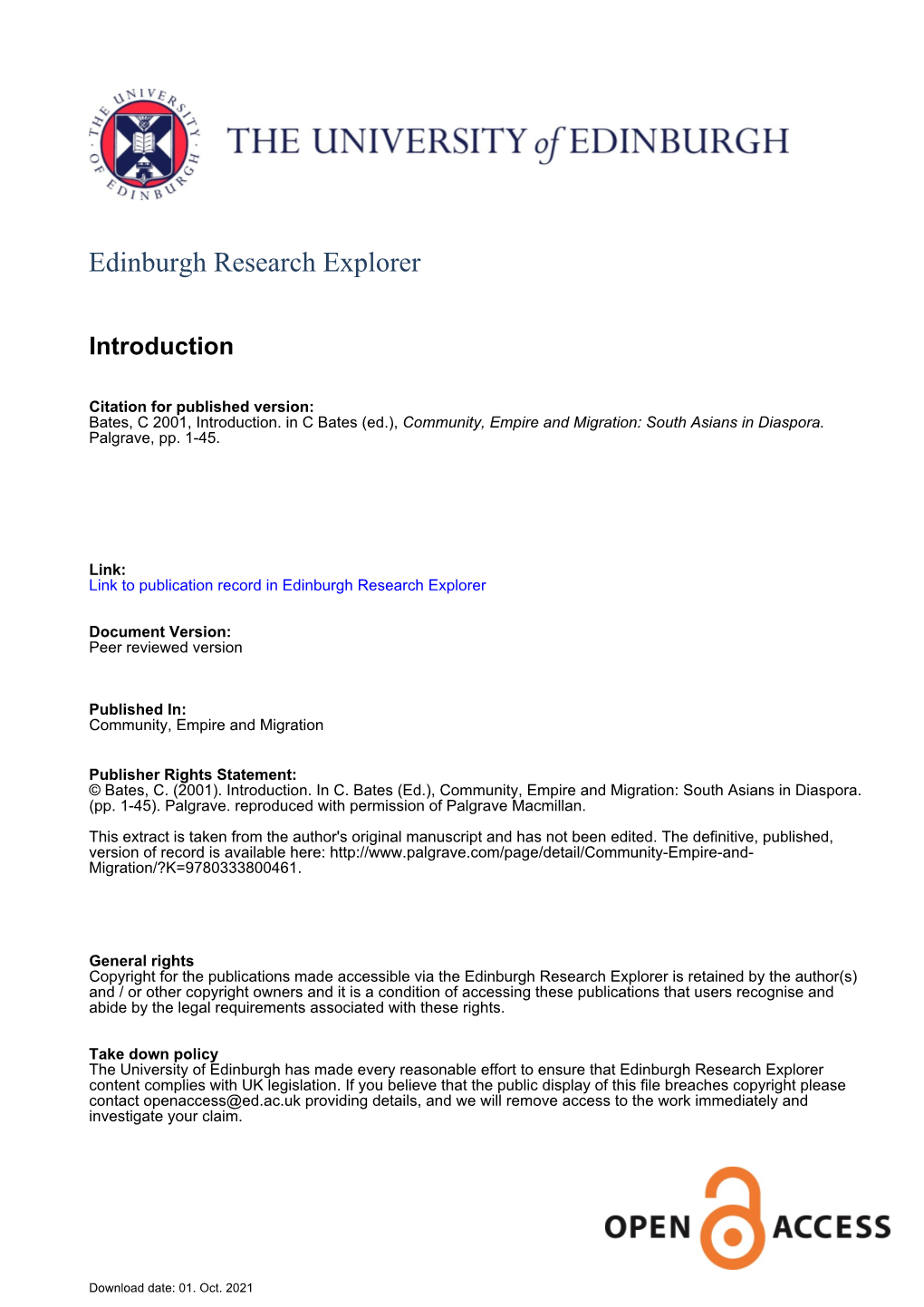 Edinburgh Research Explorer