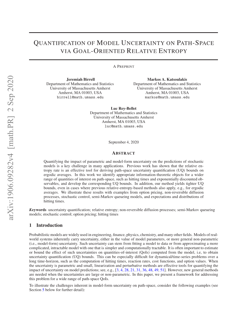 Quantification of Model Uncertainty on Path-Space Via Goal-Oriented