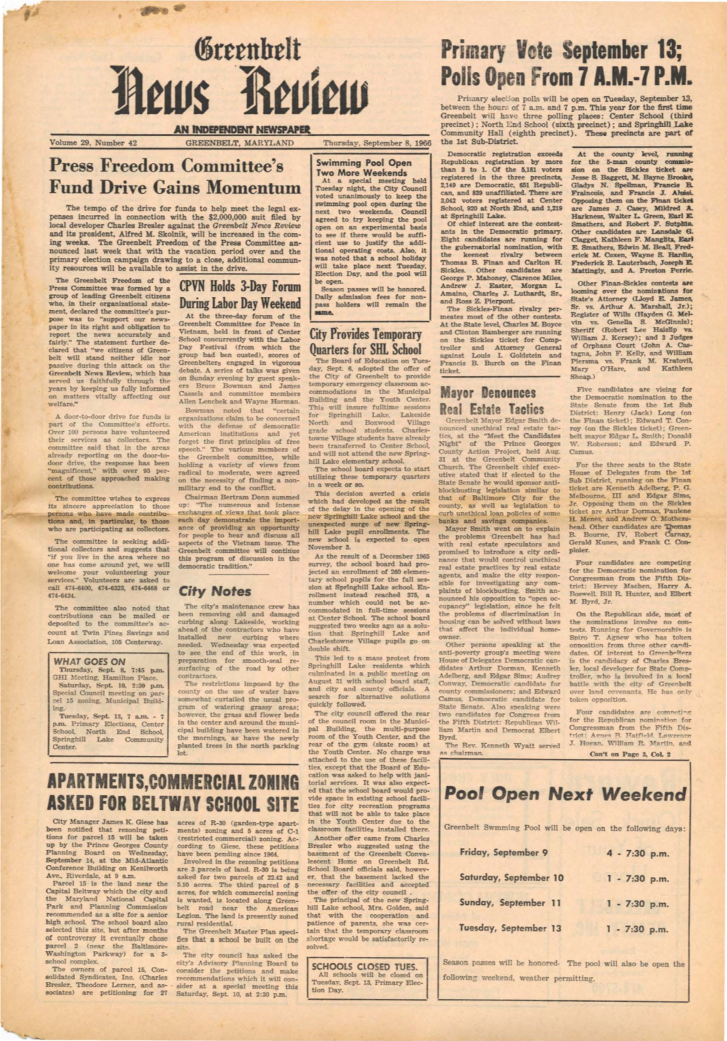 8 September 1966 Greenbelt News Review