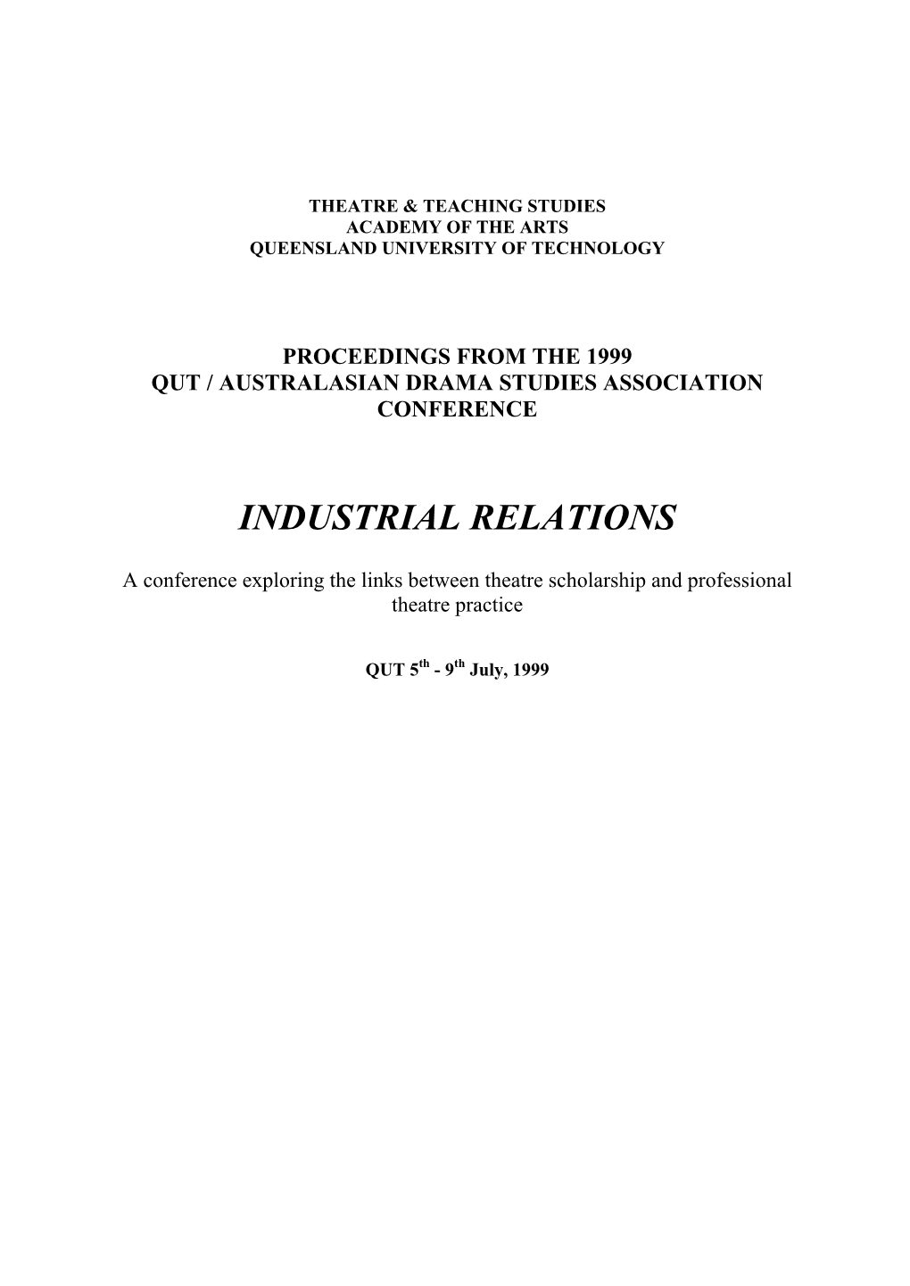 Industrial Relations