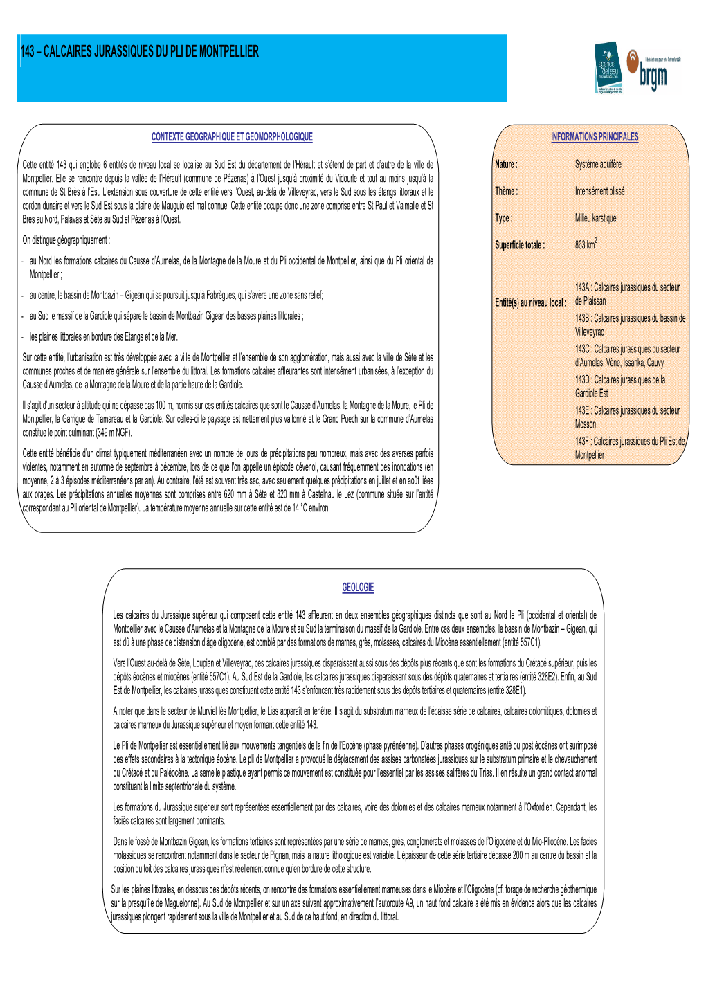 Calcaires Jurassiques Du Pli De Montpellier