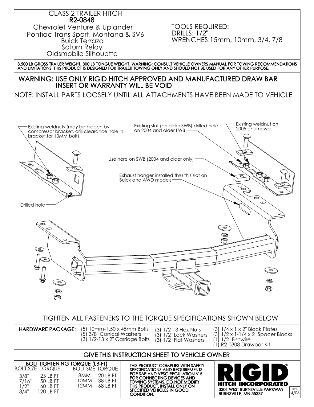 Buick Terraza Saturn Relay Pontiac Trans Sport