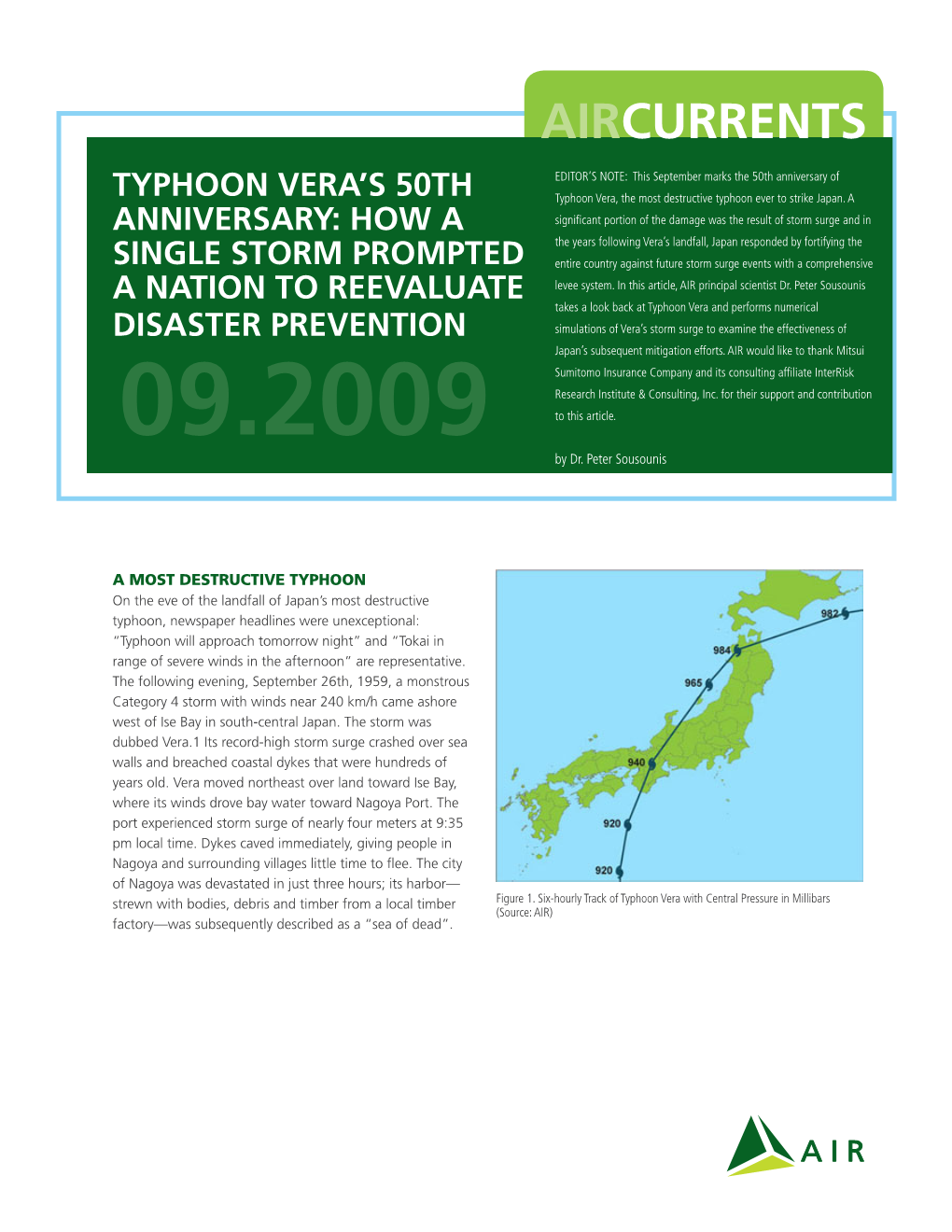 Typhoon Vera's 50Th Anniversary