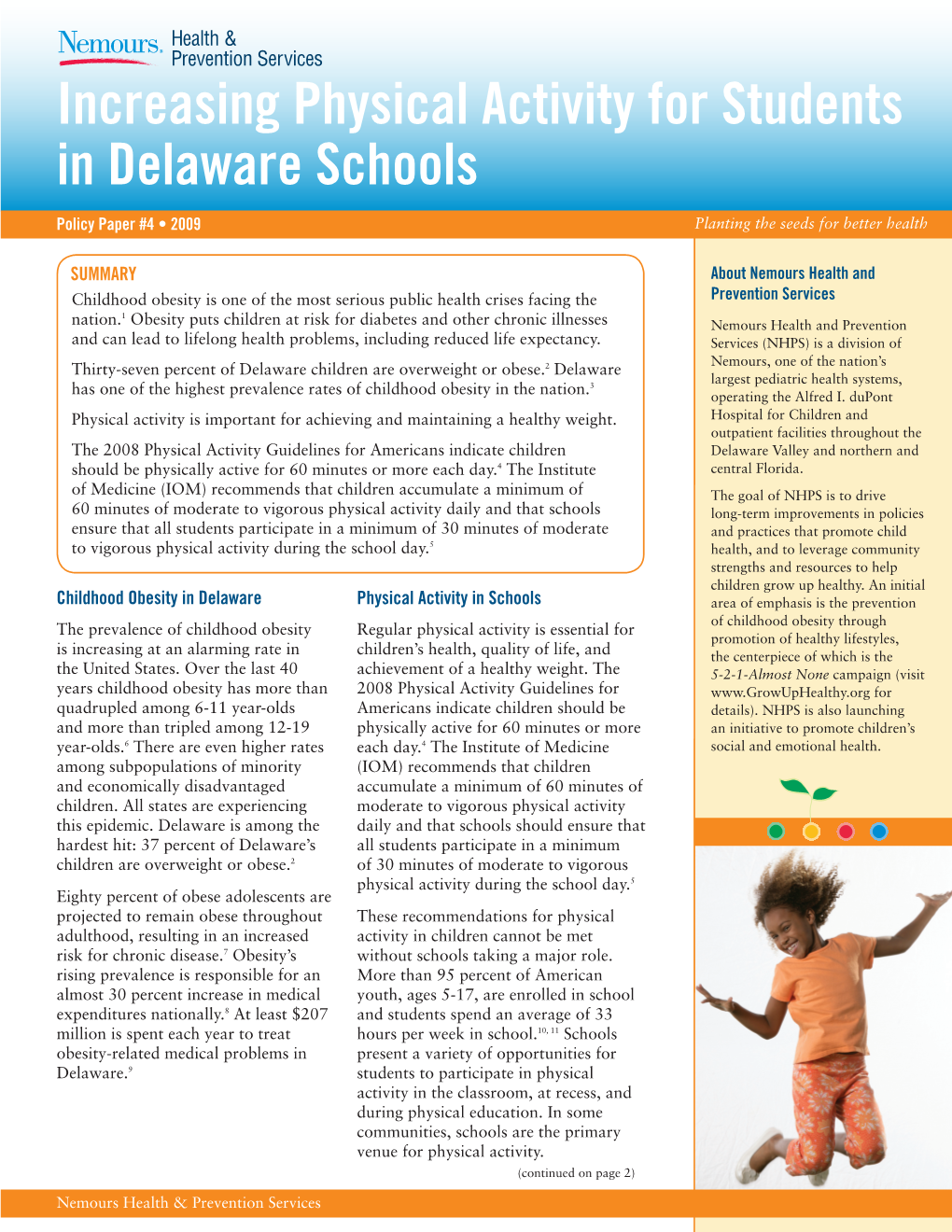 Increasing Physical Activity for Students in Delaware Schools