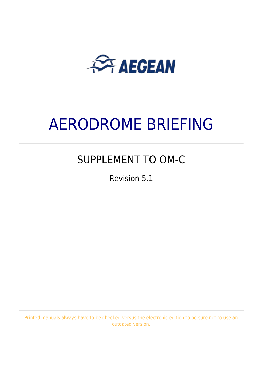 Aerodrome Briefing