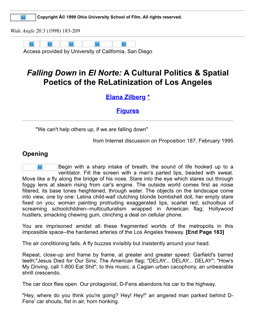 Falling Down in El Norte: a Cultural Politics & Spatial Poetics of the Relatinization of Los Angeles