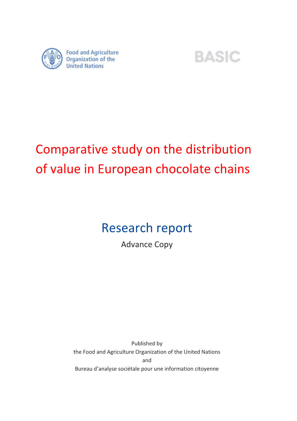 Comparative Study on the Distribution of Value in European Chocolate Chains