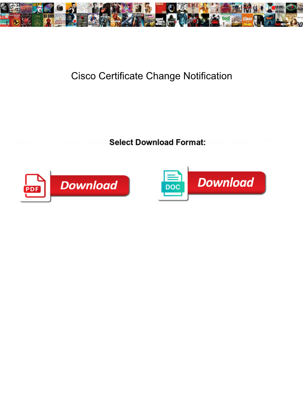 Cisco Certificate Change Notification