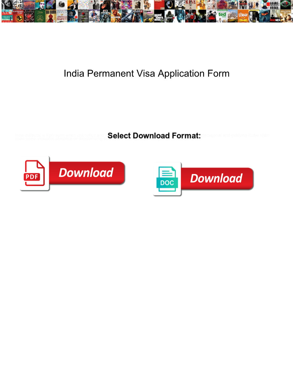 India Permanent Visa Application Form
