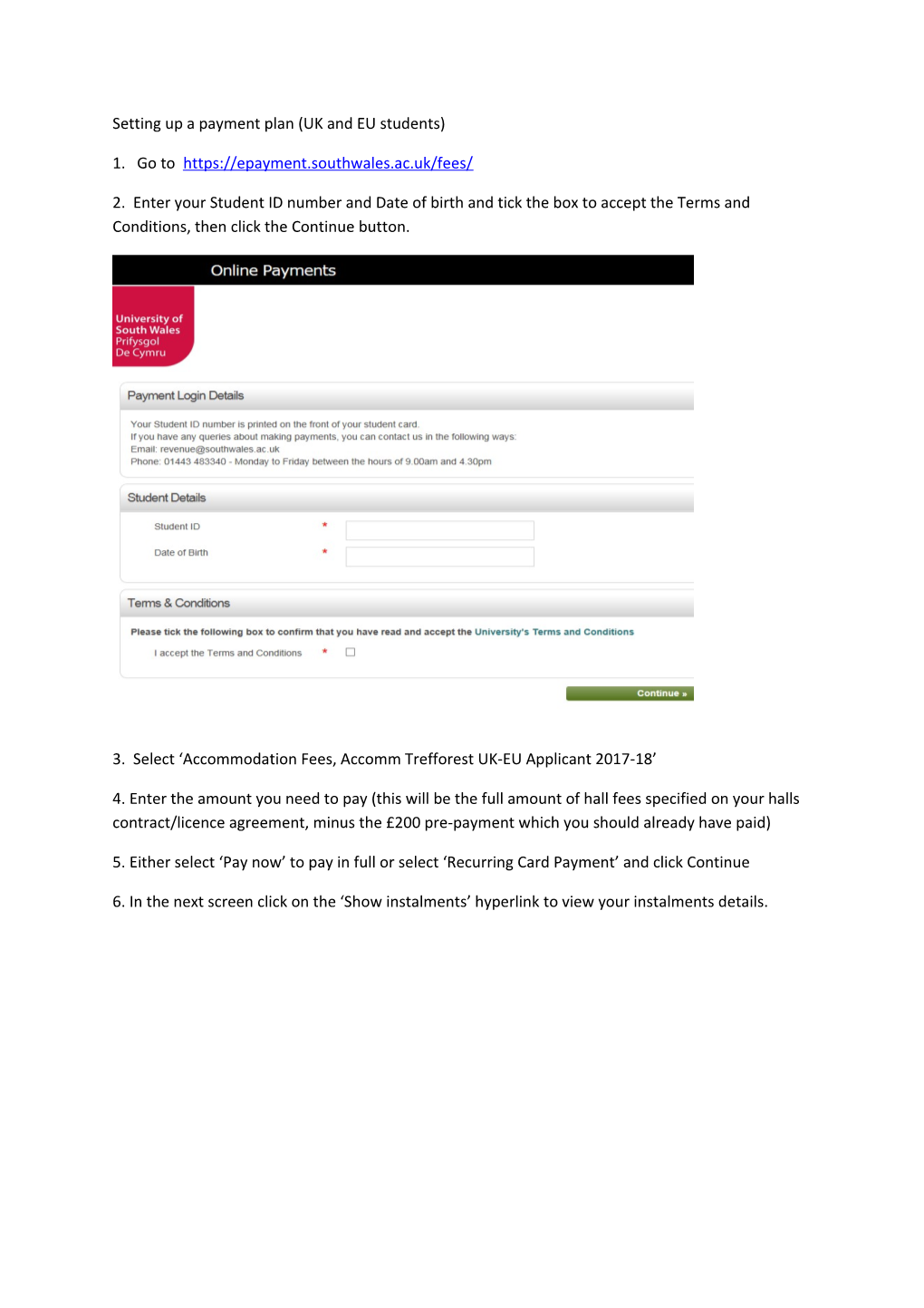 Setting up a Payment Plan (UK and EU Students)