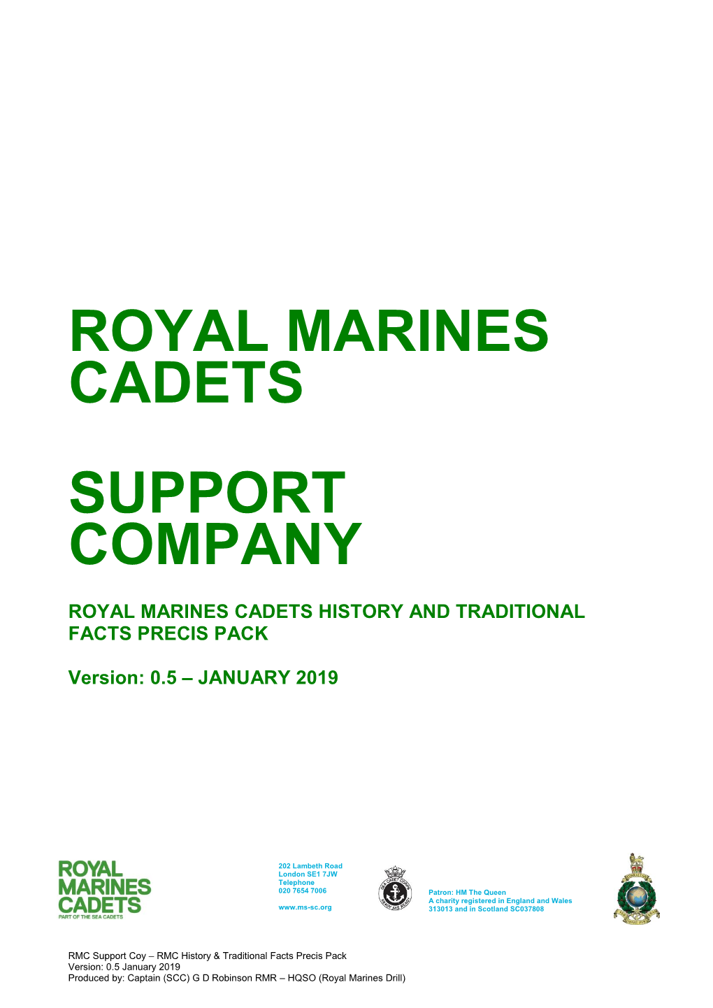 Royal Marines Cadets Support Company