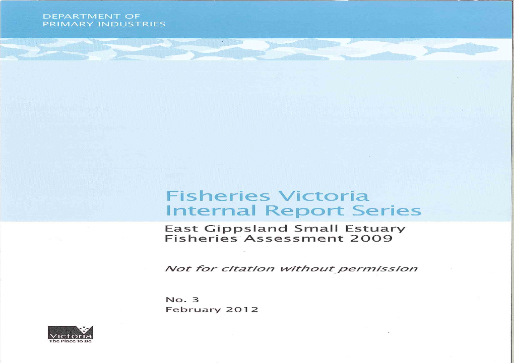 East Gippsland Small Estuary Fisheries Assessment 2009