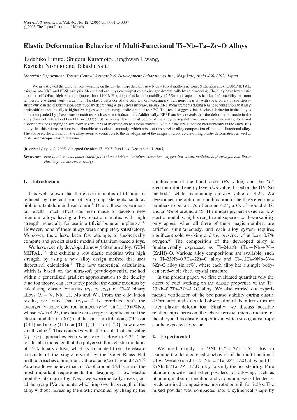 Elastic Deformation Behavior of Multi-Functional Ti--Nb--Ta--Zr--O Alloys