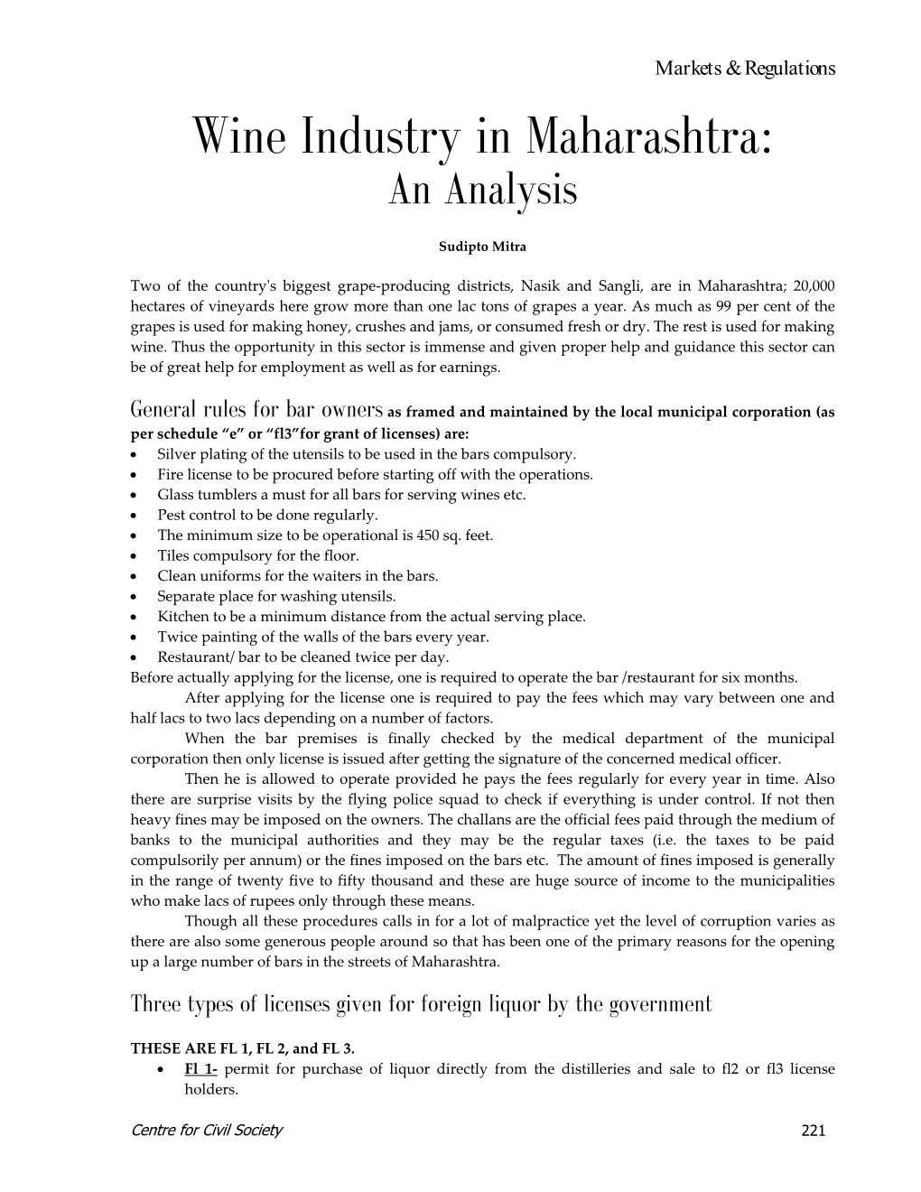 Wine Industry in Maharashtra: an Analysis