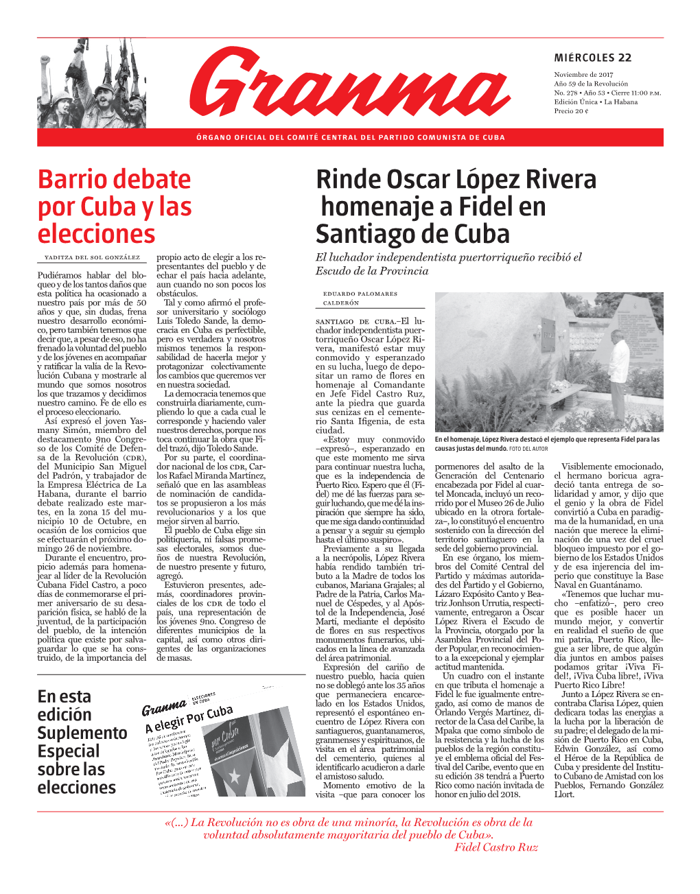 Barrio Debate Por Cuba Y Las Elecciones Rinde Oscar López