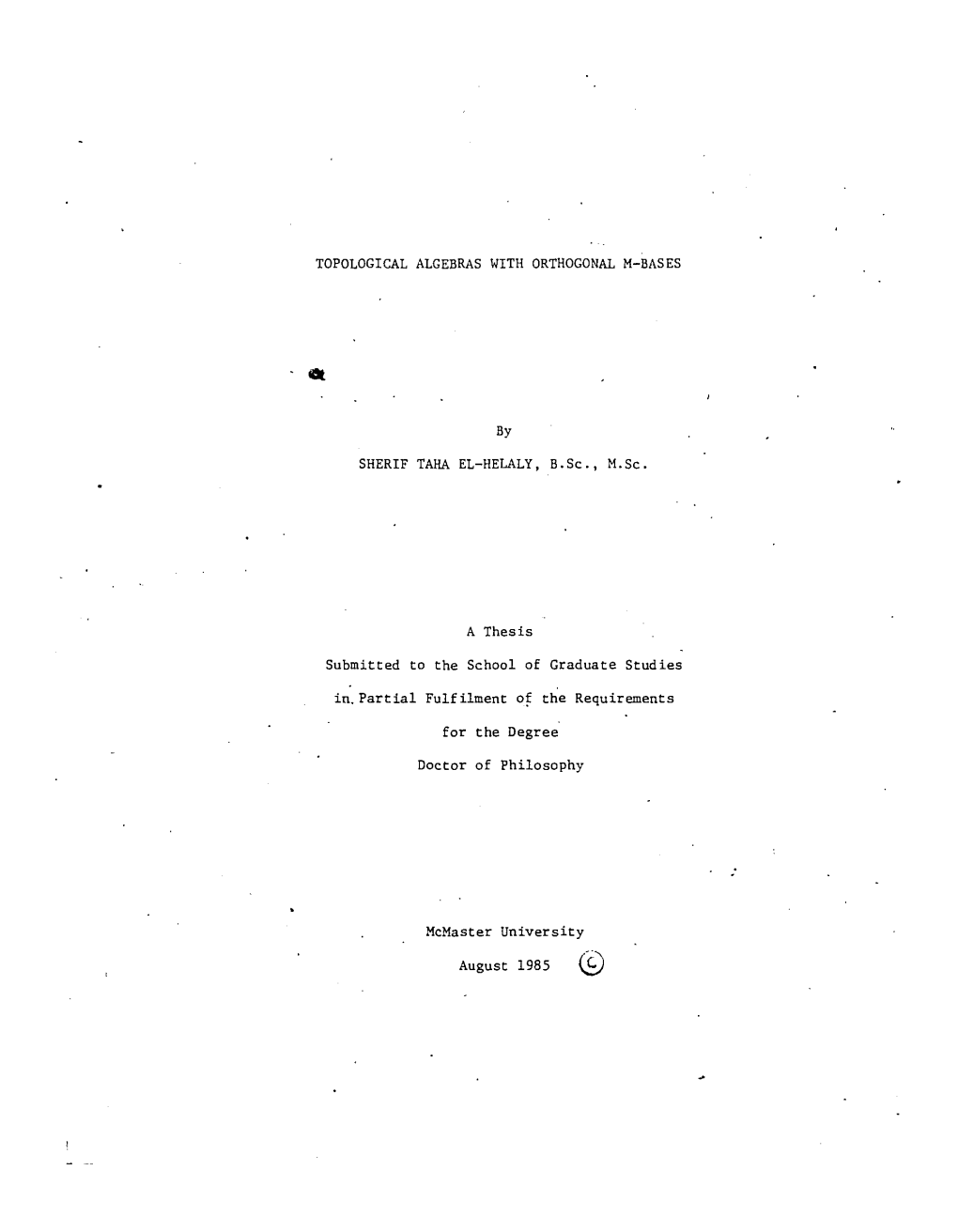 Topological Algebras with Orthogonal M-Bases