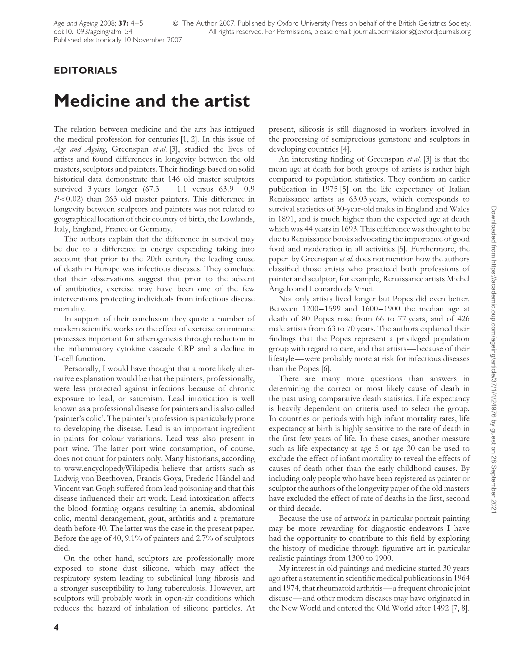 Medicine and the Artist