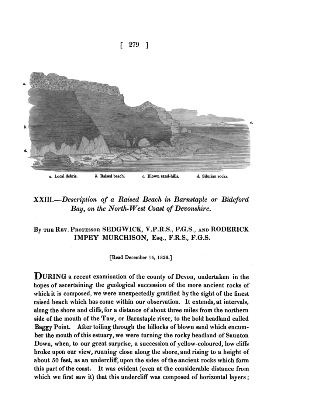 XXIII.—Description of a Raised Beach in Barnstaple Or Bideford Bay, on the North-West Coast of Devonshire