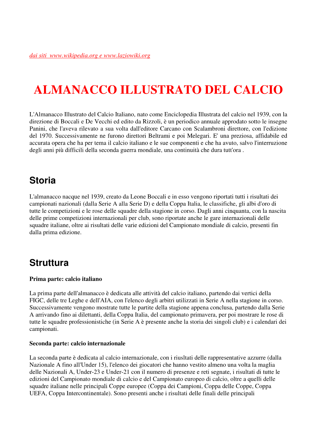 Almanacco Illustrato Del Calcio