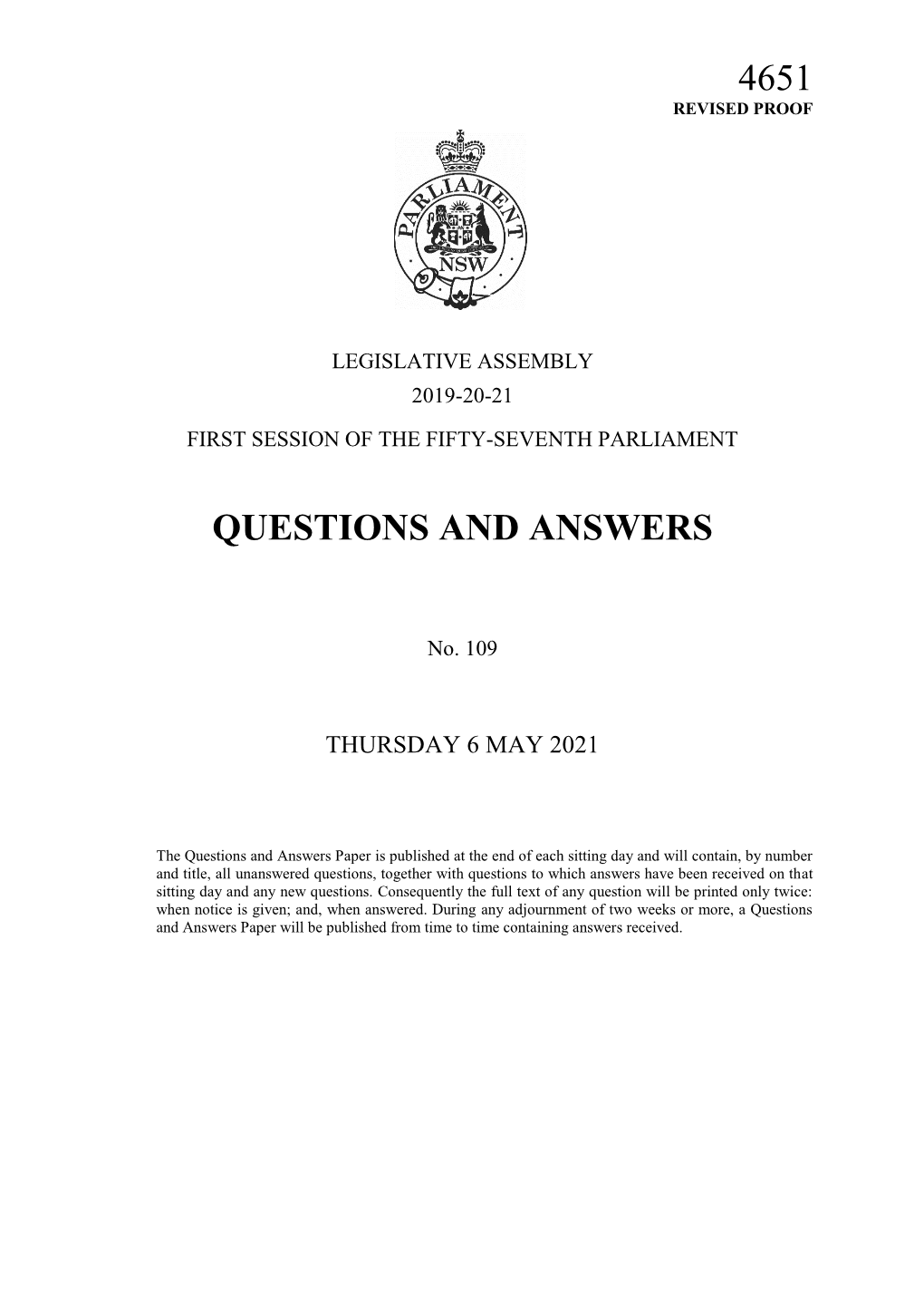 4651 Questions and Answers