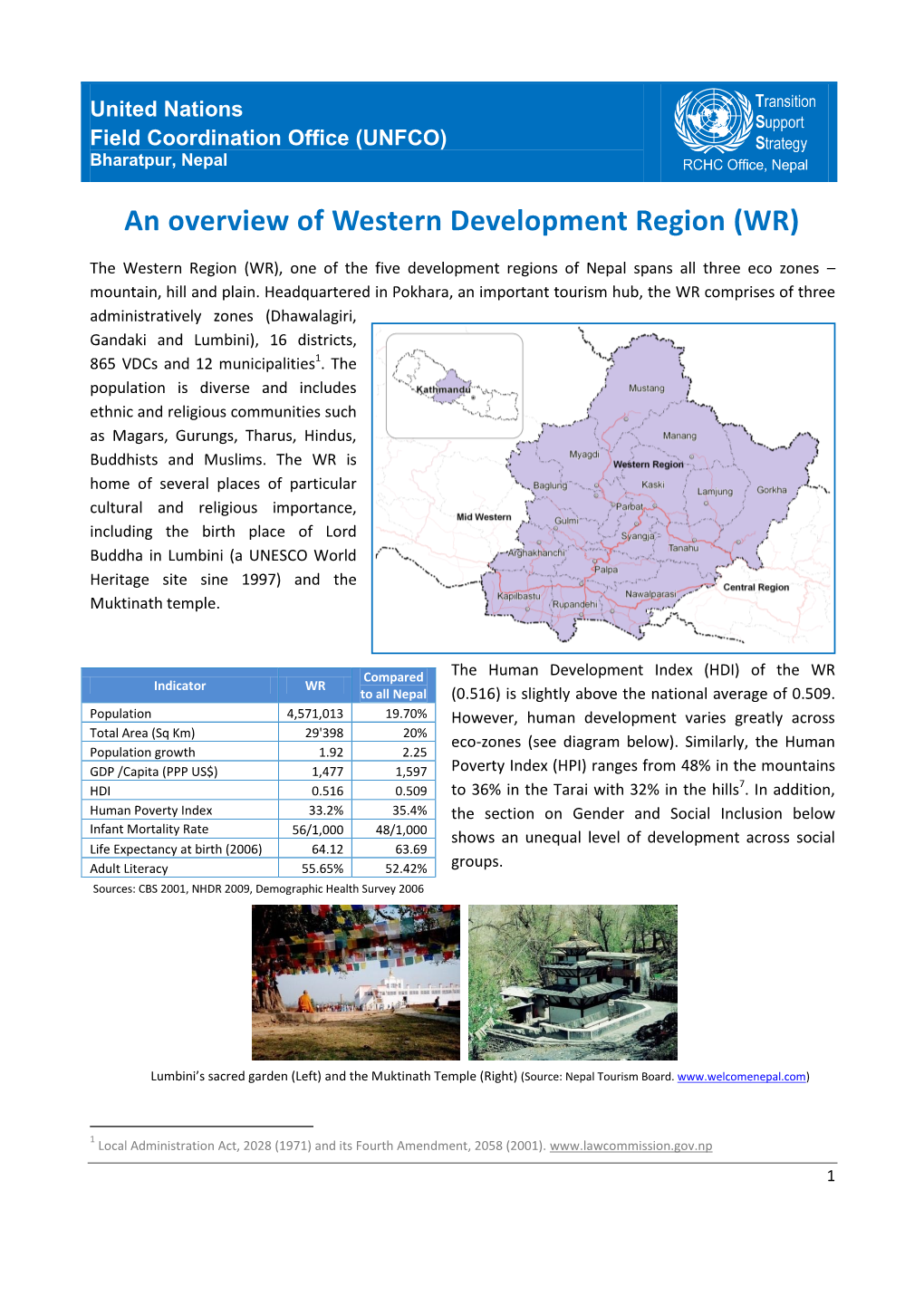 An Overview of Western Development Region (WR)