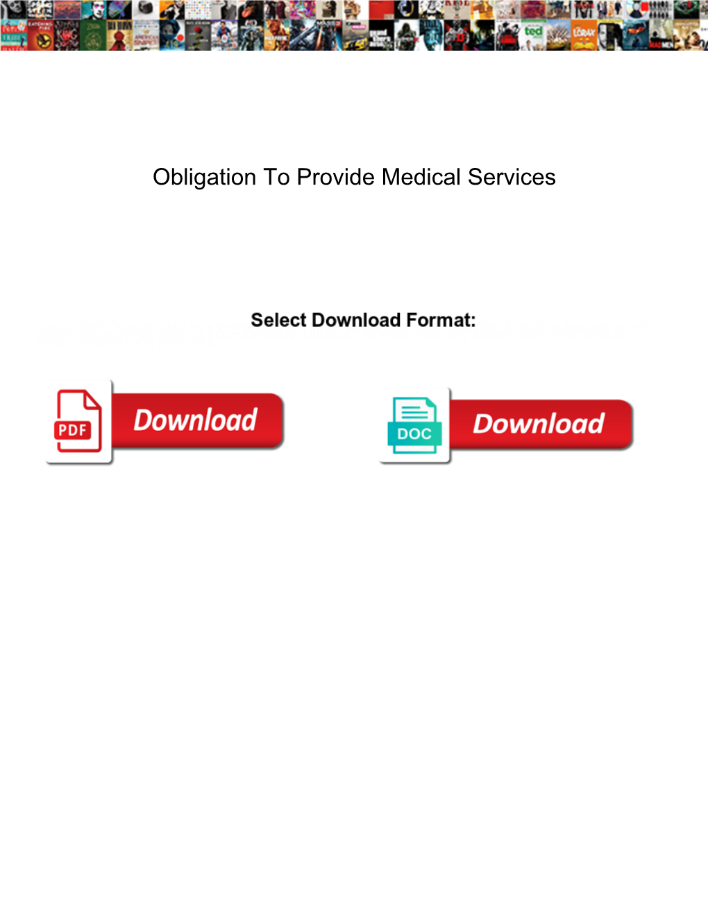 Obligation to Provide Medical Services