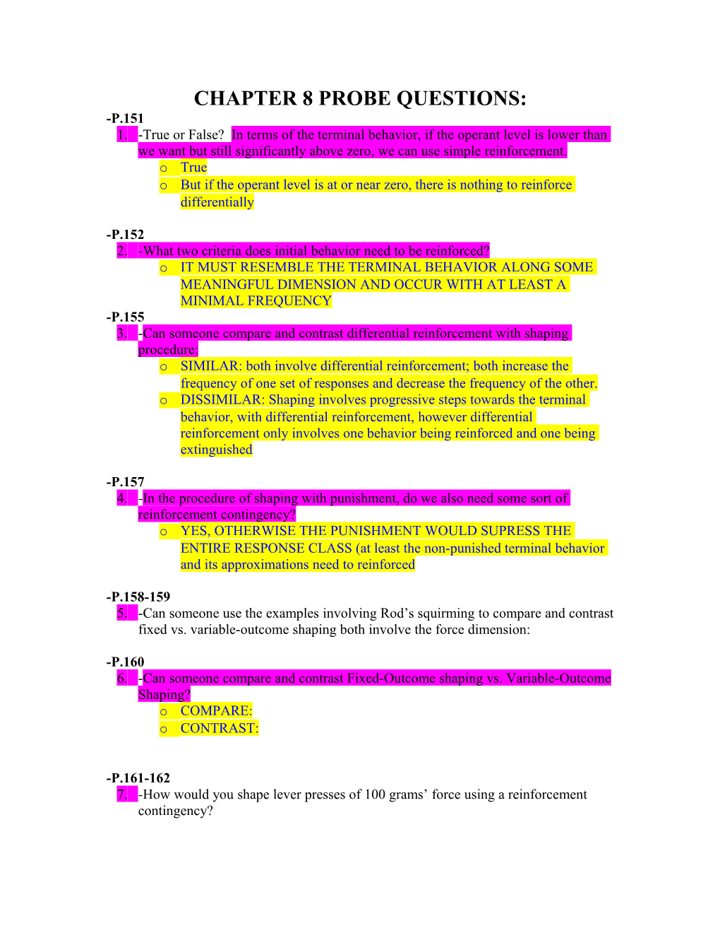 Chapter 8 Probe Questions