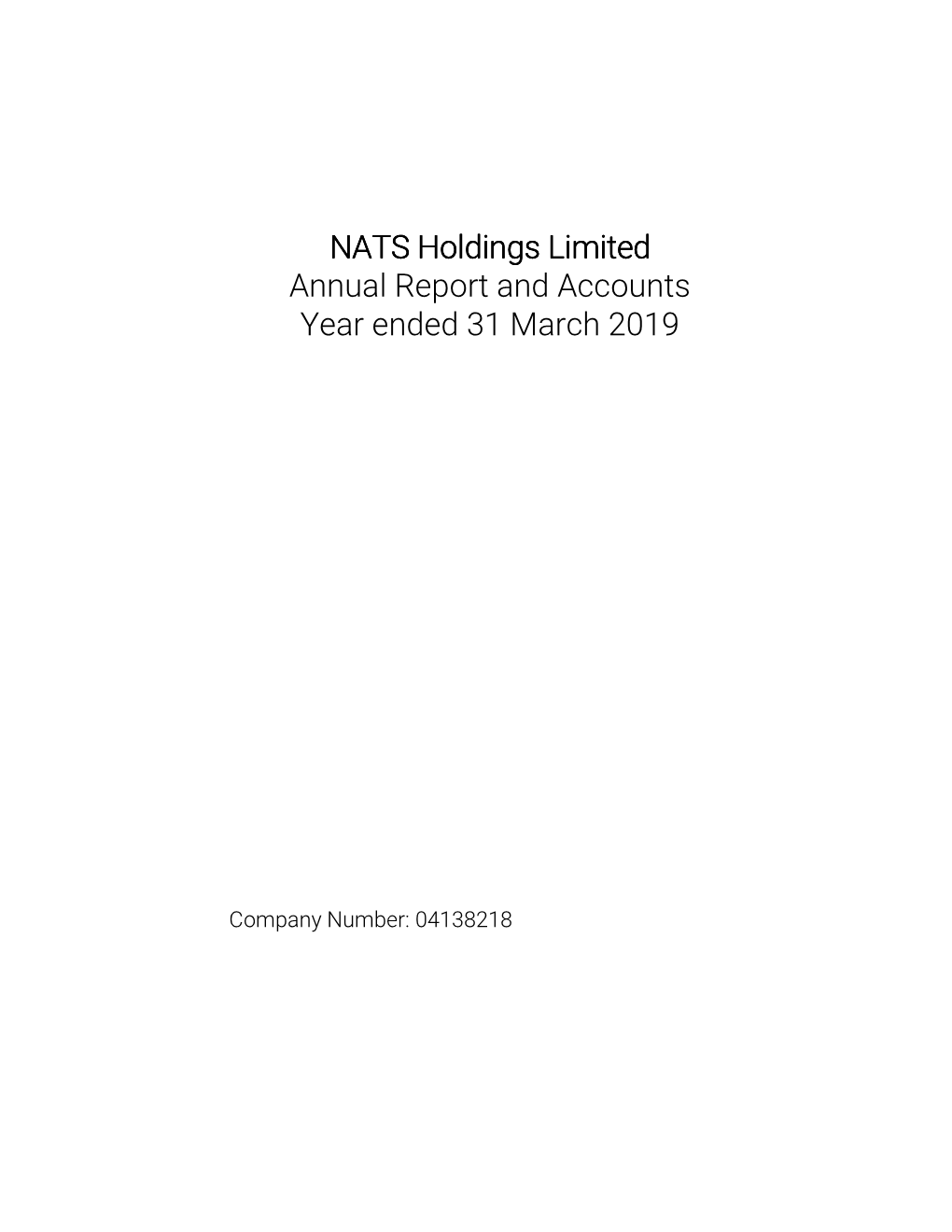 NATS Holdings Limited – Annual Report and Accounts 2019